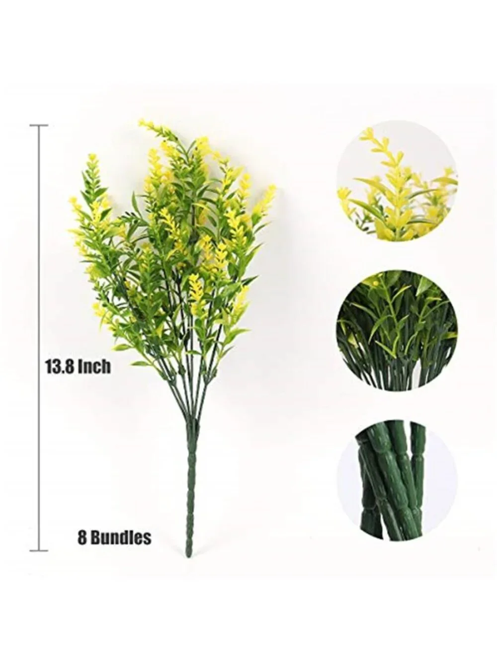 Artificial Lavender Flowers UV Resistant Faux Outdoor Plants Garden Decor